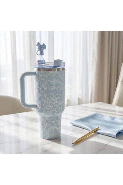 Generic Tumbler Cup with Handle, Insulated Tumblers with Lid and Straw, Doubl...