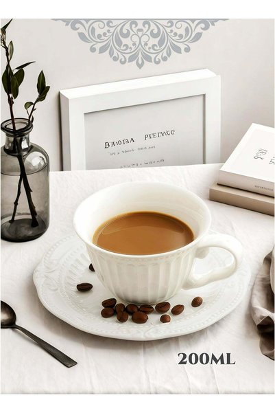 Generic 200ML Ceramic Espresso Coffee Cup Saucer Set,Coffee Mug, Arabic Coffe...