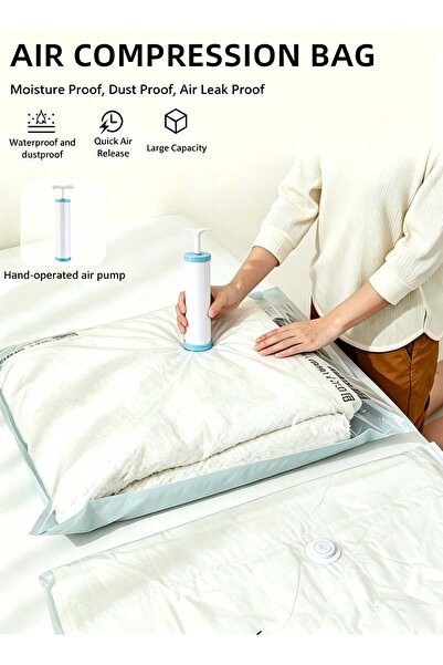 Generic 5 Pack Vacuum Storage Bags,Compression Bags Pump Needed Reusable Comp...