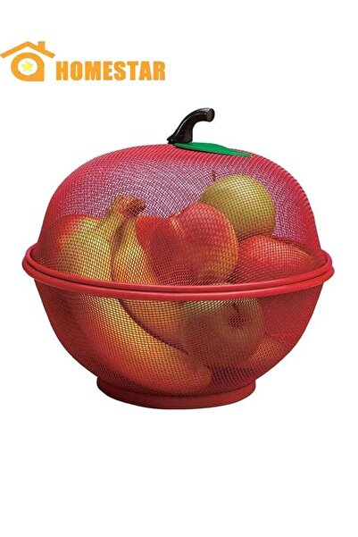 Generic Fruits Basket For Kitchen, Apple Shape Basket With Net Cover, Vegetab...