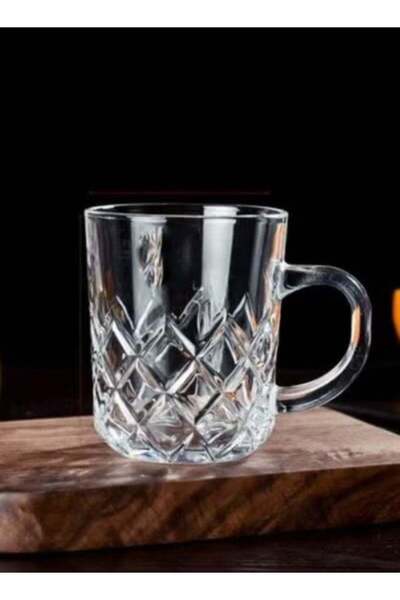Generic Set of 6 clear glass tea cups