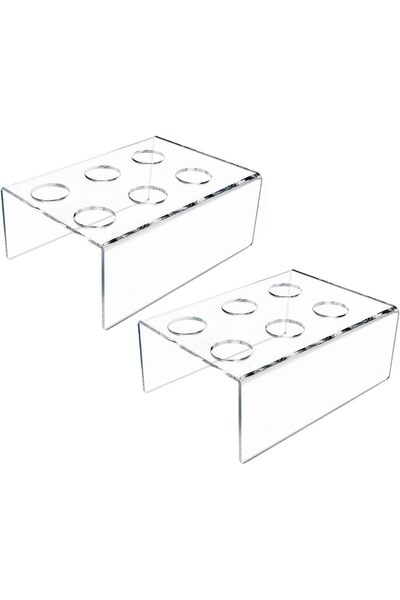 Generic ARS® Pack of 2 Acrylic Ice Cream Cone Holder Stand – 6 Hole Clear Dis...