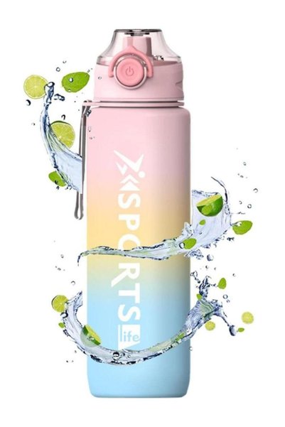 Generic Sports Water Bottle, 1000ml Wide Mouth Drinks Bottle with Time Markin...