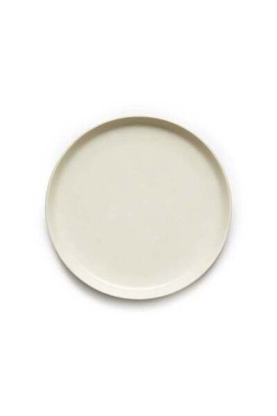 Generic Ivory Ceramic Dinner Plate – Round Glossy Minimalist Serving Plate fo...