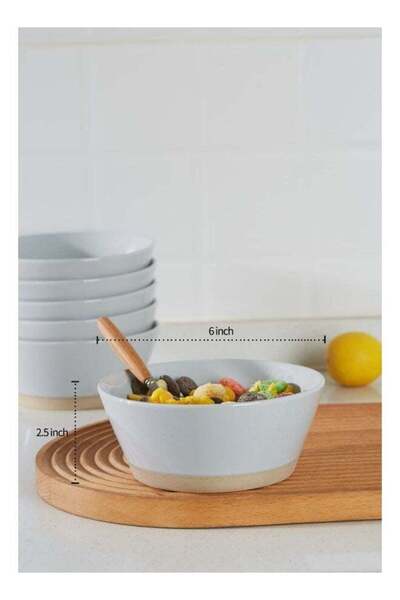Generic Saturn Series 6 Pieces Cereal Bowl Set, Light Gray
