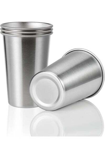 Generic 4 Pack 500ml Stainless Steel Pint Cup,Healthy Unbreakable and Stackab...