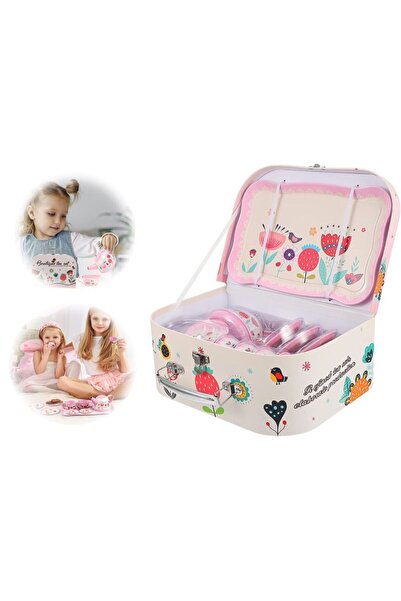 Generic Tea Set for Little Girls, Pink Tin Tea Party Set for Toddlers Afterno...