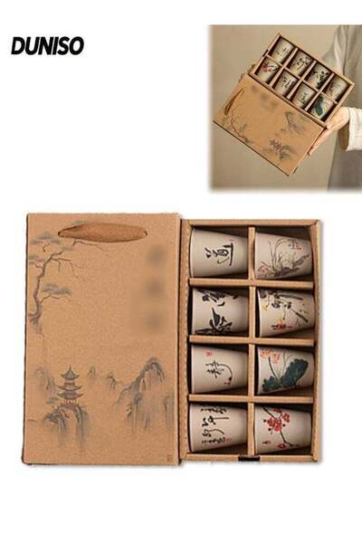 Generic 8Pcs Ceramic Japanese Tea Cup Set,No Handle Chinese KungFu Tea Cups,E...