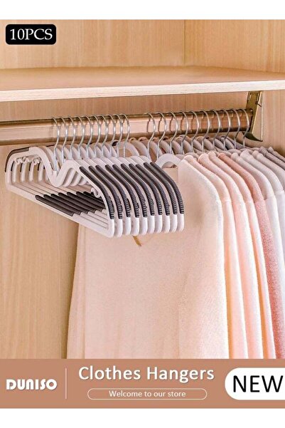 Generic 10Pcs Plastic Clothes Racks,Extra Thick Plastic Wide Shoulder Adult S...
