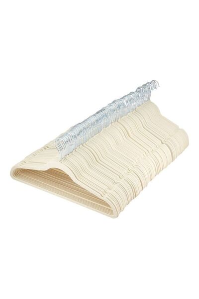 Generic 30-Piece Sturdy Non-Slip Flocking Household Adult Hangers White