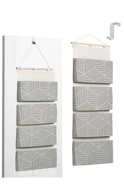 Generic Over Door Hanging Storage Bags,Wall Mount Closet Organizer,4 Big Pock...