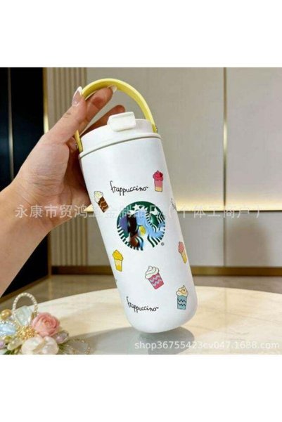 Generic Starbucks Frappuccino Themed Insulated Tumbler 500ml, Portable Stainl...