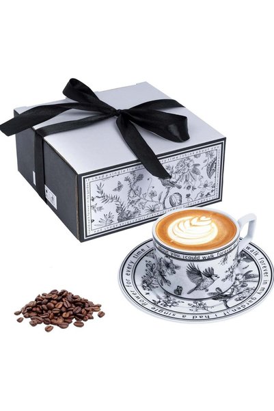 Generic Ceramic Coffee Cup and Saucer Set - Vintage Floral Design, Perfect fo...