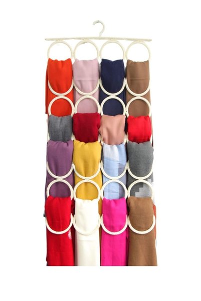 Generic 28 Hole Ring Rope Scarf Organizer Wraps Shawl Storage Holder Hook Hanger