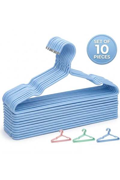 Generic 10 Pieces Stainless Steel Non-Slip Clothes Hangers - Heavy Duty Metal...
