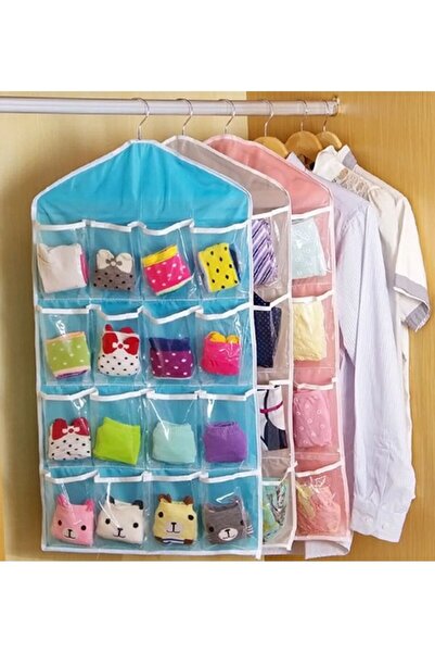 Generic 16 Pockets Plastic Multifunction Space Saver Over Door Hanging Wardro...