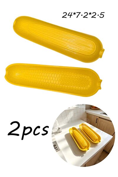 Generic 2 Pcs 9‑Inch Non‑Slip Plastic Corn Cob Serving Tray, Dishwasher Compa...