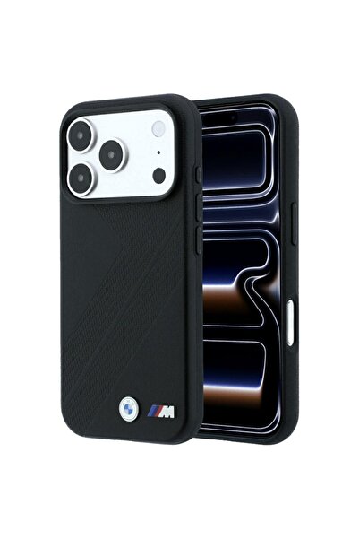 BMW Husă MagSafe cu logo metalic M cu model de bandă de roată pentru iPhone 1...