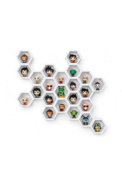 OEM Etajeră decorativă hexagonală, modulară, 8,2x7,1x4,5 cm, albă