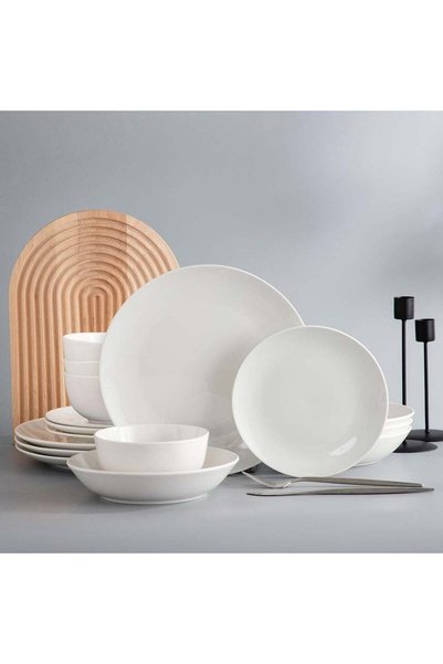 Generic 16 Piece Porcelain Dinnerware Set for 4, Kitchen Plates And Bowls, Di...