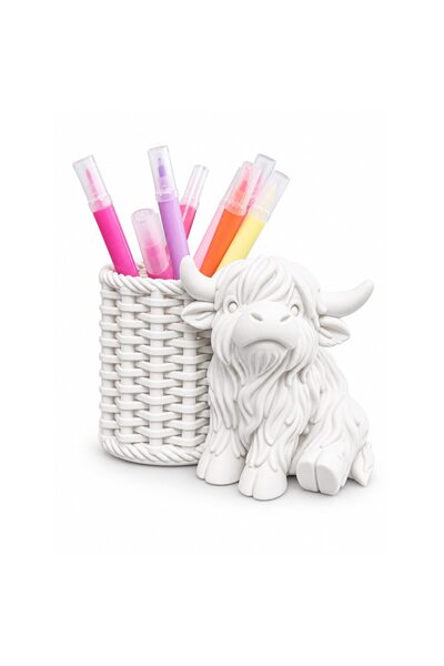OEM Organizator de birou cu design de vacă Highland, cu coș, suport pentru pi...