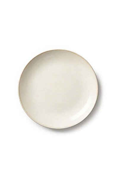 Generic Off White Ceramic Medium Plate with Gold Rim – Elegant Round Dessert ...