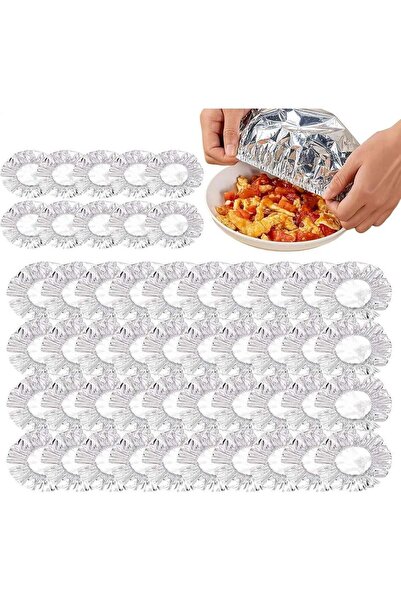 Generic Foil Wraps for Food | 50 Piece Reusable Elastic Film,Aluminium Foil F...
