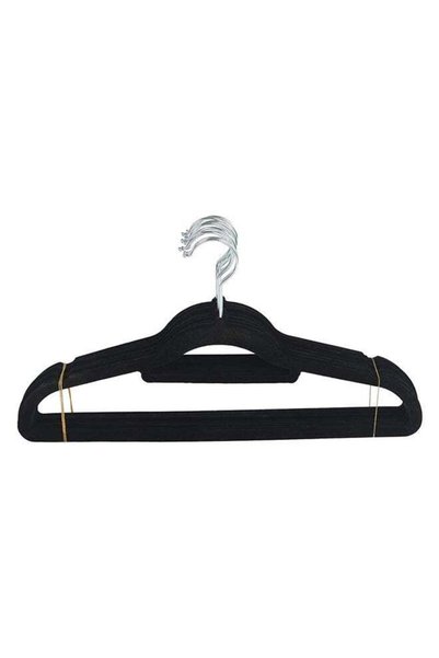 Generic 30-Piece Non Slip Cloth Hangers Set Black 22.5 x 41cm