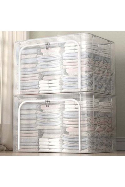Generic 2 Pack Foldable Stackable Large Capacity Clear Clothes Storage, Drawe...