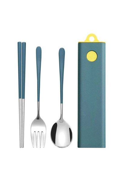 Generic 3 Pcs Portable Cutlery Set – Travel Cutlery – Stainless Steel Flatwar...