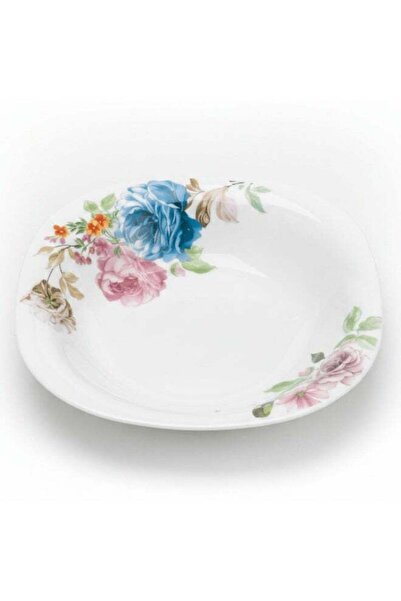 Generic Harmony 9 Inch Opalware Soup Bowl with Floral Design White