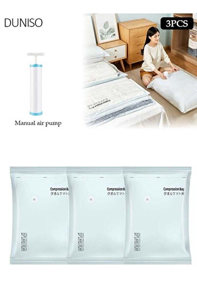 Generic 60x40CM Vacuum Storage Bags 3 Pack, Heavy-Duty Reusable Space Saver B...