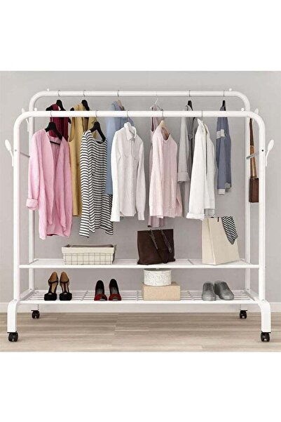 Generic Clothes Garment Rack, Heavy Duty Clothes Drying Rack with Wheels & Sh...
