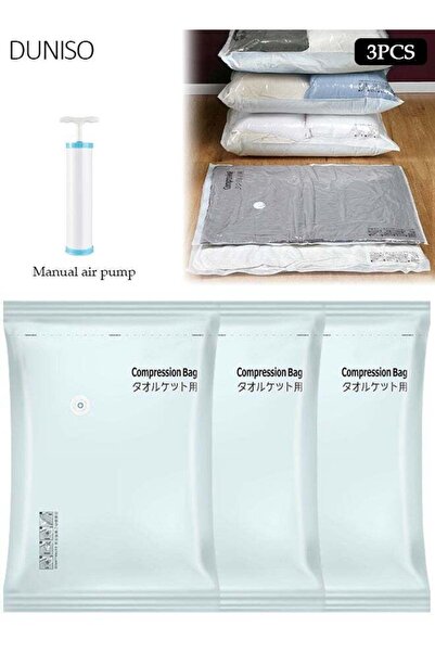 Generic 120x80CM Vacuum Storage Bags 3 Pack, Heavy-Duty Reusable Space Saver ...