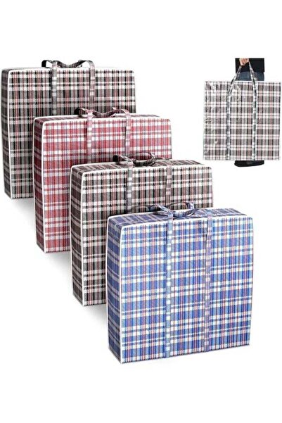 Generic Large Laundry Bags, 4 Pcs Plaid Moving Bags, Heavy Duty Travel Bag wi...