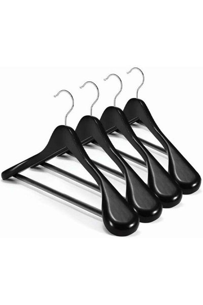 Generic 4-Pack High-Grade Solid Wood Coat Hangers for Women, Wide Shoulder Wo...