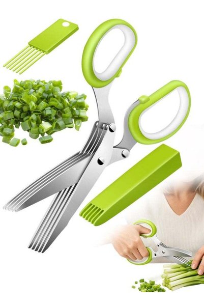 Generic Stainless Steel Herb Scissors, Salad Kitchen Scissors With 5 Blades, ...
