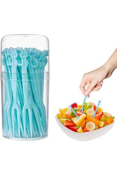 Generic 2 Pack 100PCS Plastic Cocktail Picks, Mini Appetizer Forks for Fruit ...