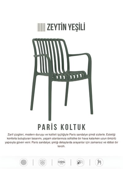 Daim Plastik PARİS | 1 ADET KOLLU LUX CAFE & RESTAURANT SANDALYESİ