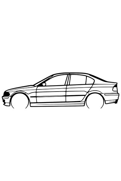 OEM Decorație BMW E46 – Siluetă 3D, design auto minimalist