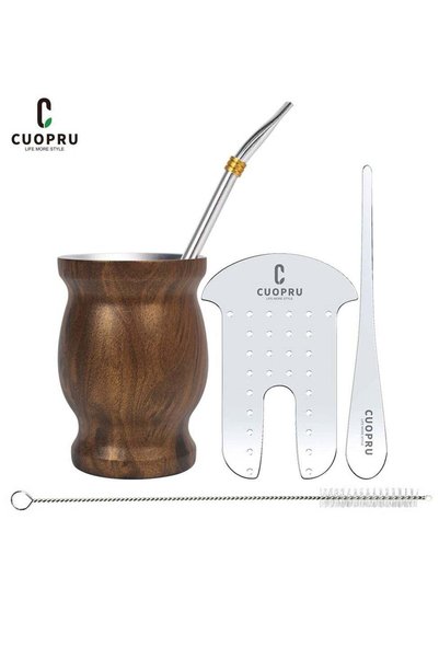 Generic Yerba mate cup set 220ml argentinian style with straw and tea strainer