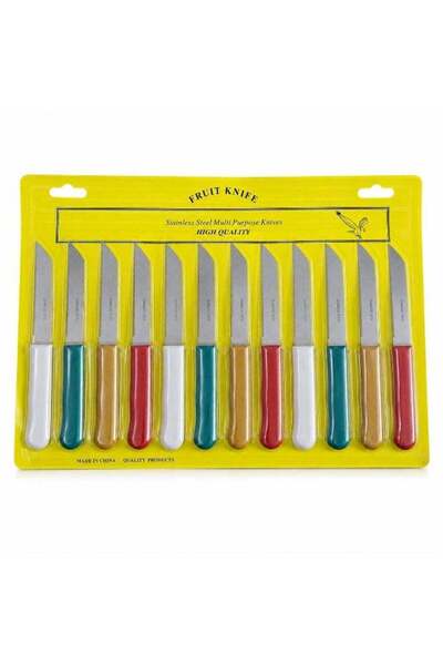 Generic 12PCS Stainless Steel Fruit Knife Set Multi Purpose Serrated Kitchen ...