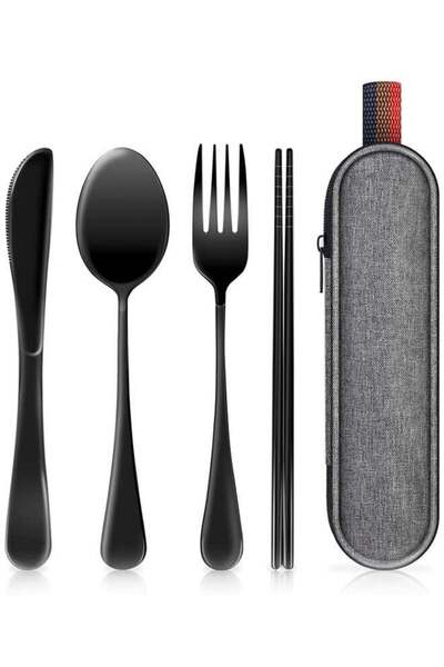 Generic Travel Utensils with Case, Portable Silverware Set for Work, Stainles...