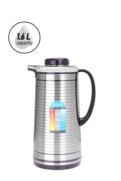 Generic Vacuum Flask Silver/Black 1.6Liters