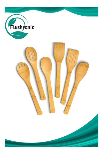 Generic Wooden Spoons for Cooking,6-Piece Wooden Kitchen Utensil Set,Natural ...