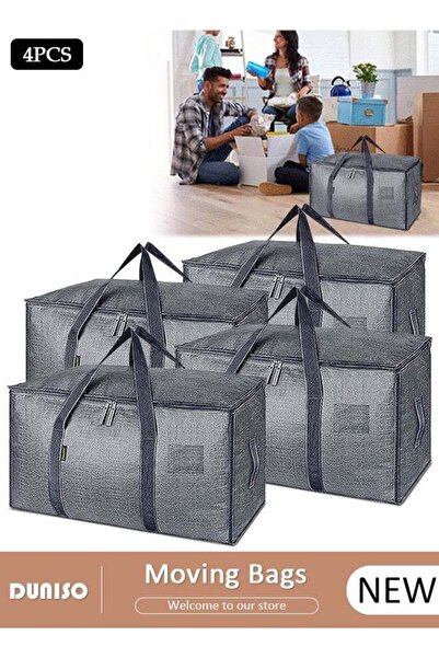 Generic 4 Packs Collapsible Moving Bags, Organizing Bags with Zippers and Han...