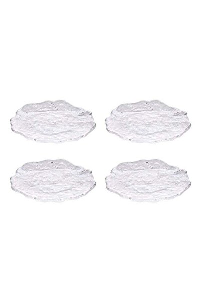 Generic 4-Piece Glass Plates Clear 15x2.7cm