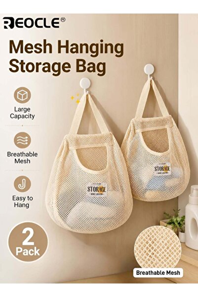 Generic Modern Style Canvas Hanging Storage Bag No-Drill Wall Mounted Organiz...