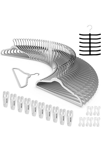 Generic Clothes Hangers 50 Pack Velvet Ultra Thin Space Saving Coats Clothes ...