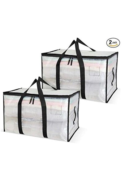 Generic 2 Pack Clear Moving Bags, 88L Wardrobe Organizer Bags with Zipper and...